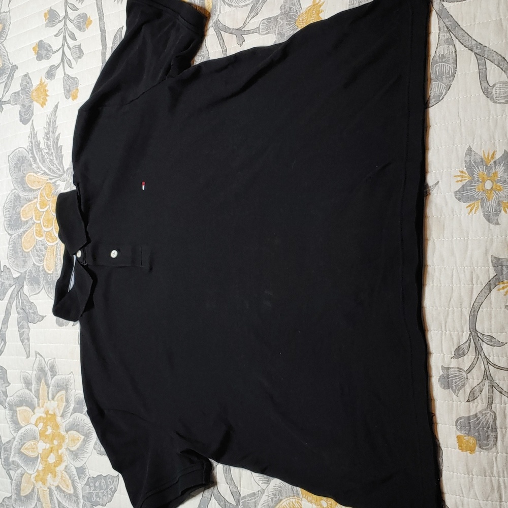 Tommy Hilfiger Black Cotton Polo